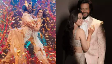 Aishwarya Arjun Stuns In Pant Saree In Pics From 'Sangeet', Dances Her Heart Out With Her Husband