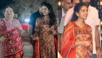 Radhika Merchant Repeats Her Traditional Red Patola Suit For Intimate Dinner Bash Hosted At Antilia