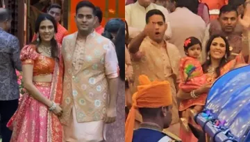Shloka Ambani Picks A Lehenga With Puffed-Sleeve Blouse For 'Devar' Anant's 'Mameru' Celebration