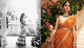 Isha Ambani Decks Up In Arpita Mehta's Custom-Made Pre-Draped Saree For Anant's 'Mameru' Ceremony