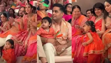 Anant-Radhika's Mosalu: Akash Ambani Looks After Daughter, Veda, Isha's Twins Amused By Performances