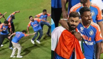Virat Kohli, Rohit Sharma, Hardik Pandya And The Team Sing And Dance On 'Vande Mataram' At Wankhede