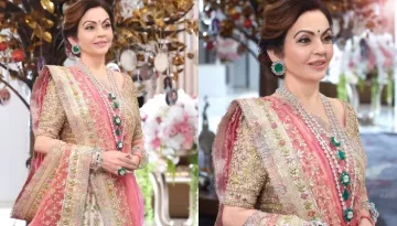 Nita Ambani Picks Manish Malhotra Ivory Lehenga With 'Zardosi' Embroidery For 'Garba' Night