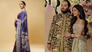 Deepika Padukone Flaunts Her Baby Bump In A Classy Saree While Attending Anant-Radhika's 'Sangeet'