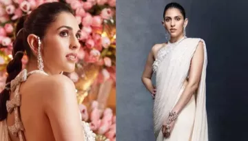 Shloka Mehta Dons A White Saree Designed By Australian Designer With A Pearl Blouse