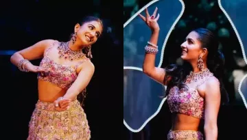 Radhika Merchant Dazzles In Custom MM Lehenga With 25000 Swarovski And 3D Floral Detail On 'Sangeet'