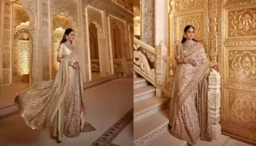 Isha Ambani Serves Pure Elegance In A Floral-Embroidered MM Saree For Look 3 At Anant's Wedding