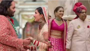 Mukesh Ambani Walks In With His 'Choti Bahu' Radhika Merchant As She Gate Crashes Her Own 'Baraat'
