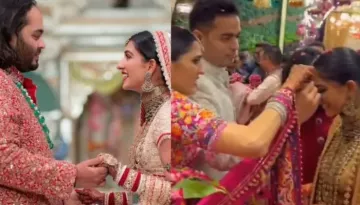 Isha Ambani And Shloka Mehta Warmly Welcome Newlyweds Anant Ambani And Radhika Merchant With Tilak