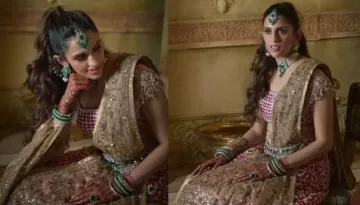 Shloka Mehta Stuns In An ABSK Lehenga With Emerald Embellishments For Anant's 'Jaimala' Ceremony