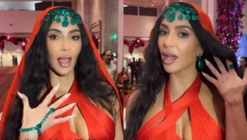 Kim Kardashian Slips Into A Sexy Gaurav Gupta Dress, Flaunts Exquisite Emerald Jewels At Ambani Bash
