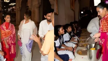 Kardashian Sisters, Kim And Khloe Serve Food To Kids At Mumbai's ISKCON Temple Before Leaving India
