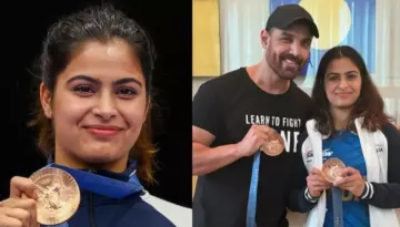 John Abraham Holds Olympic Medalist, Manu Bhaker's Medal In A Picture With Her, Netizens Slam Him