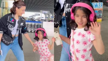 Soha Ali Khan Gets Embarrassed As Daughter, Inaaya Naumi Kemmu Stops To Pose For Photographers