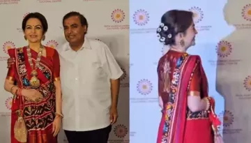 Nita Ambani Dons Radha-Krishna Inspired Blouse With A Patola Saree, Wishes 'Happy Ganpati' To Paps