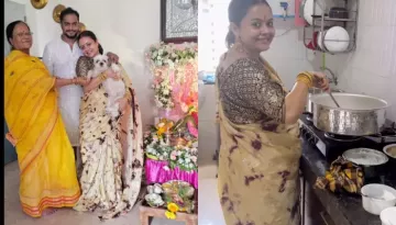 Mom-To-Be, Devoleena Bhattacharjee Welcomes Ganpati At Home, Cooks 'Prasadam' For Him