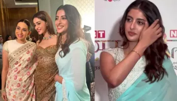 Navya Naveli Nanda Looks Gorgeous As She Decks Up In A Blue Saree For An Event Amid IIM Classes