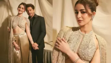 Ananya Panday Shines In A Golden Saree For IIFA, Gets A Surprise Visit From 'Bestie' Shah Rukh Khan