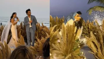 Aadar Jain's Christian Wedding With Alekha Advani: Kisses The Bride Passionately In Setting Sun