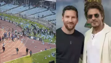 Lionel Messi GOAT Tour: Angry Fans Throw Bottles After He Exits In 10 Mins, Interacts With SRK