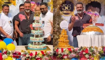 Bobby Deol Celebrates His 56th Birthday By Cutting A 12Kg 'Desi Ghee Laddu' Cake With Fans And Media