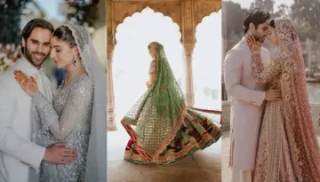 Sanam Teri Kasam's Mawra's Wedding Looks: Zaha's Icy-Blue Dress At Walima, Pricey Lehenga For Nikah