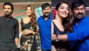Netizen Observes Chiranjeevi Grabbing Pooja Hegde In Front Of Ram Charan, As Actress Gets Uneasy
