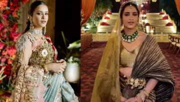 Stylist Bride Wore A Saree With Mata Lakshmi Motif Jewelled Blouse, Dupatta Featuring Krishan-Leela