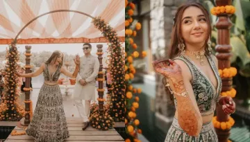 Prajakta Koli Channels Her Inner Bubbly Girl, Dons Anita Dongre Designed Outfit In New Mehendi Pics