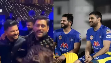 MS Dhoni And Suresh Raina Set Stage Ablaze With Their Dance Moves At Rishabh Pant's Sister's Wedding