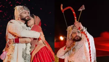 'Siya-Ram' Inspired Wedding: Bride Wore Bejewelled Choli On Sangeet, Groom Shoots Arrow To Marry Her