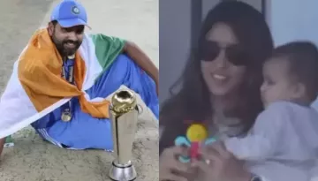 Rohit Sharma Lifts His Personal Trophy, Ahaan In His Arms In An Adorable Pic, Samaira Joins Them
