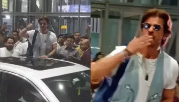 Shah Rukh Khan Reaches Kolkata Ahead Of KKR Vs RCB IPL 2025 Opener, Blows Kisses At Fans At Airport
