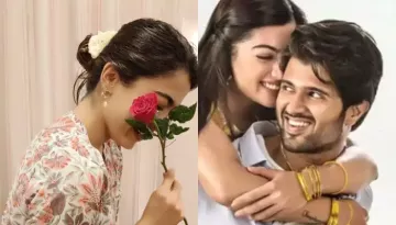 Rashmika Mandanna Blushes As She Receives A Rose, Is Rumoured BF, Vijay Devarakonda Behind It?
