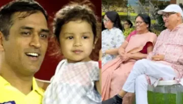 MS Dhoni's Daughter, Ziva's Unseen Pic With Grandparents Pan Singh, Devaki Goes Viral From Stand