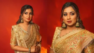 Shreya Ghoshal Exudes Royalty In Bandhani Silk Saree By Abu Jani Sandeep, Draped In Bengali Style