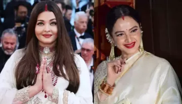 Aishwarya Rai Wore Manish Malhotra Saree For Cannes, Fans Compare Her 'Sindoor-Bhari Maang' To Rekha