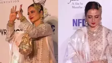 'Umrao Jaan Re Release': Rekha Hosts Grand Screening, Dresses In Opulent Ivory Gold Ensemble