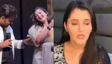 Anjali Raghav On Why She Was Smiling As Pawan Singh Touched Her Waist, 'Unko Bhagwan Bol Rahe The..'