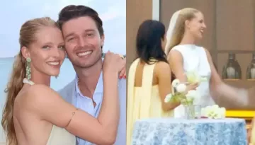 Patrick Schwarzenegger Marries Abby Champion, Bride Chooses Minimalist White Chic Satin Wedding Gown