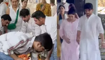 Arjun Bijlani's Gives 'Kandha' To His Father-In-Law 'Parthiv Sharir', Consoles His Wife, Neha Swami