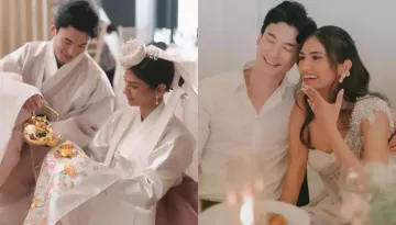 Bride Wore Gaurav Gupta's Gown With Mogra Tassels And Heirloom Jewellery For Indian-Korean Wedding