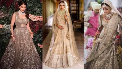 Celebrities And Real Brides, Who Ditched Red And Chose Shades Of Gold For Their Wedding 'Lehenga'
