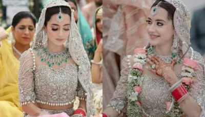  This Bride Wore A Crystal And Pearl Adorned Lehenga 'Choli' On Her Big Day And Stunned Everyone   