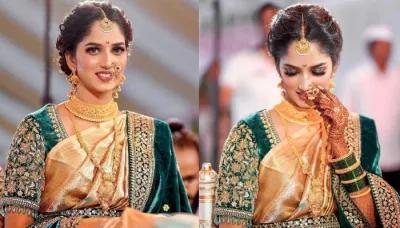  The Bride Looked Regal In Her Traditional Maharashtrian Look On Her Wedding Day   