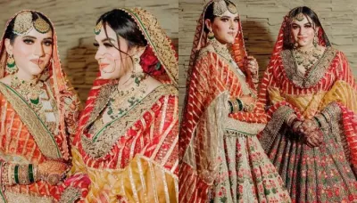  Two Sisters Turned Brides On The Same Day And Wore Matching Ensembles For Their 'Nikaah' Ceremony   