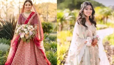  Sabyasachi Bride Wore 'Benarasi' Lehenga On Wedding, Stuns In An Anamika Khanna Outfit At 'Mehendi'   