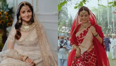  Celeb Brides Who Donned Saree With A Veil On Their Wedding: Alia Bhatt, Dia Mirza To Katrina Kaif   