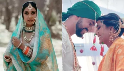  The Bride Donned A Sabyasachi Lehenga On 'Anand Karaj', Draped Nauvari Saree At Her Marathi Wedding   
