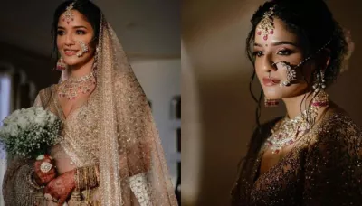 Makeup Artist, Becomes Sabyasachi Bride, Wears A Pastel Pink-Coloured Lehenga With Double 'Dupatta'